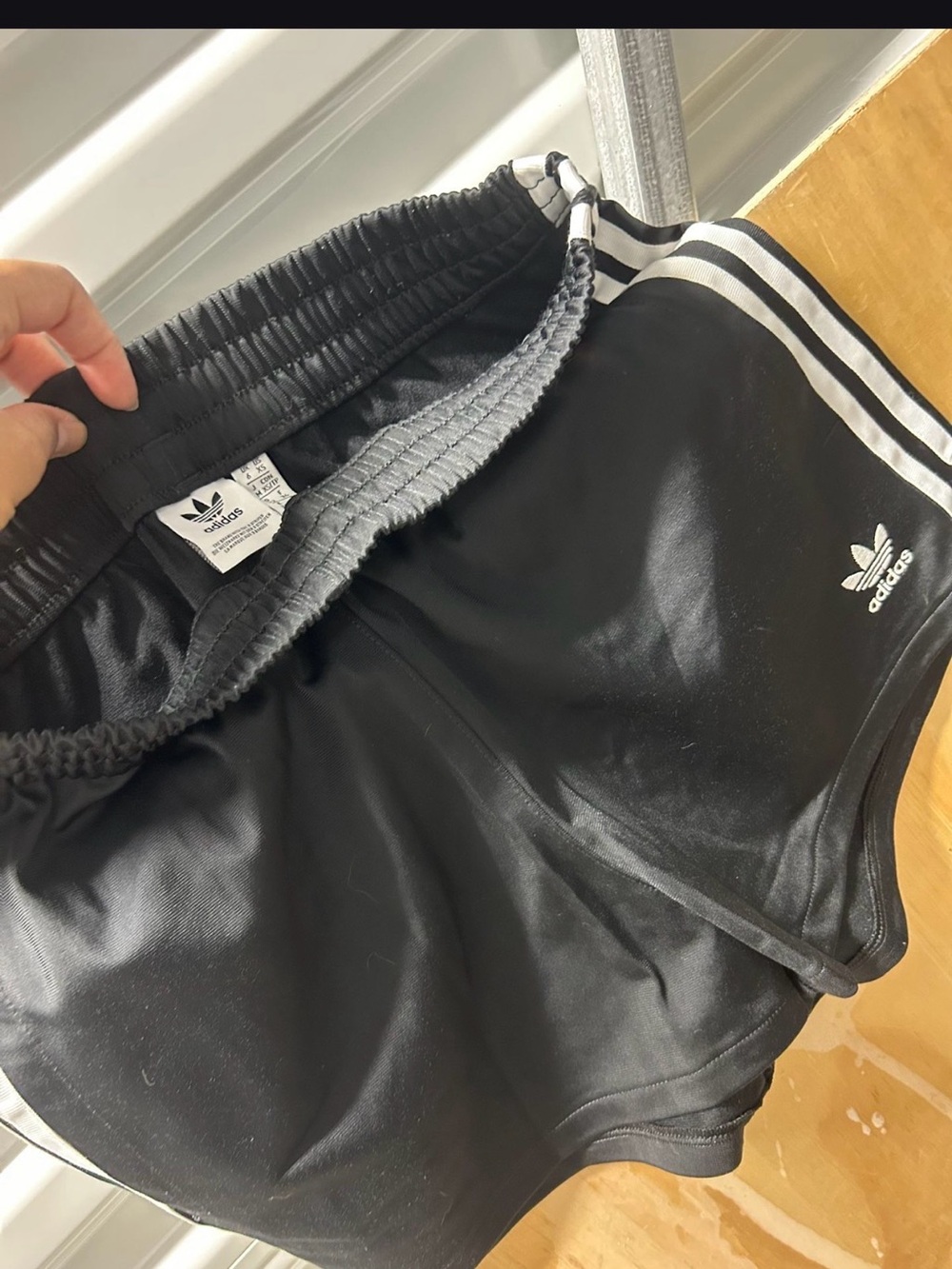 adidas Black Shorts with White 3-Stripes and Trefoil